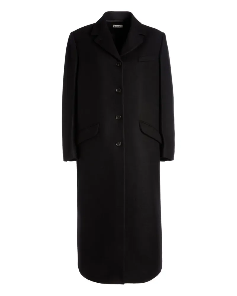 Bally Langer Mantel - Schwarz Schwarz