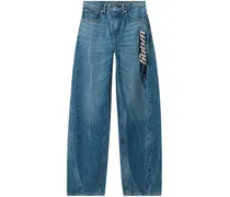 Ballonjeans mit Logo-Patch - Blau