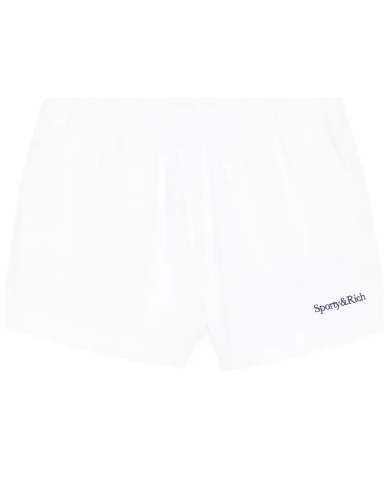 SPORTY & RICH Shorts mit elastischem Bund - Weiß Weiß