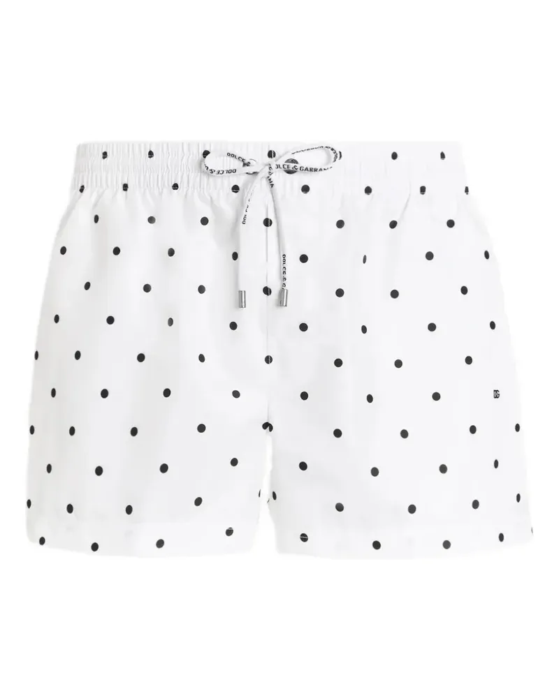 Dolce & Gabbana Badeshorts mit Polka Dots - Weiß Weiß