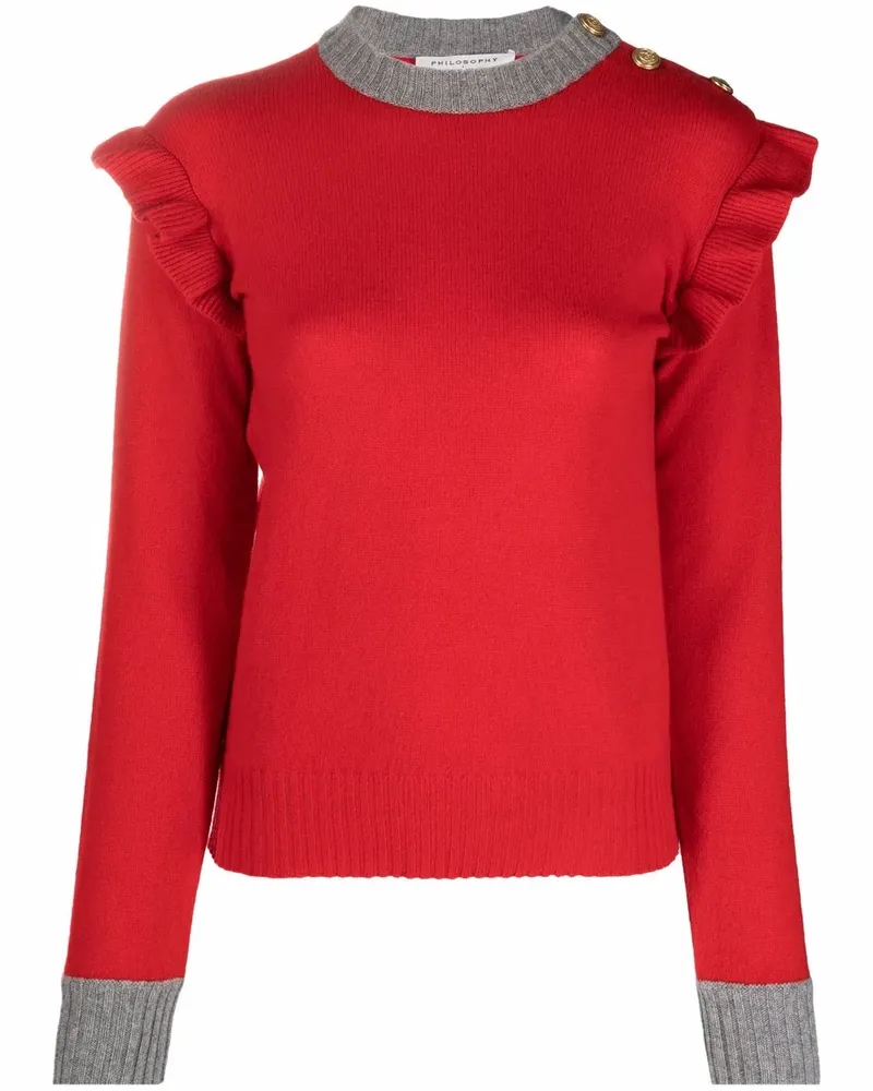 Philosophy Di Lorenzo Serafini Zweifarbiger Pullover - Rot Rot