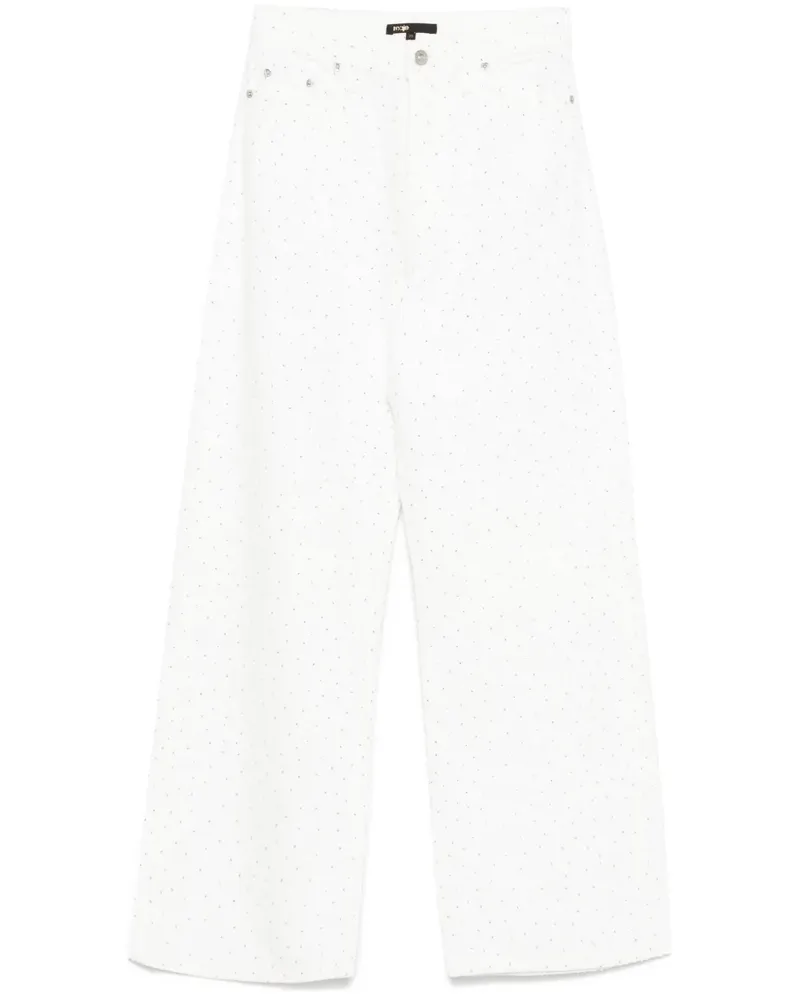 Maje Wide-Leg-Jeans mit Strass - Weiß Weiß