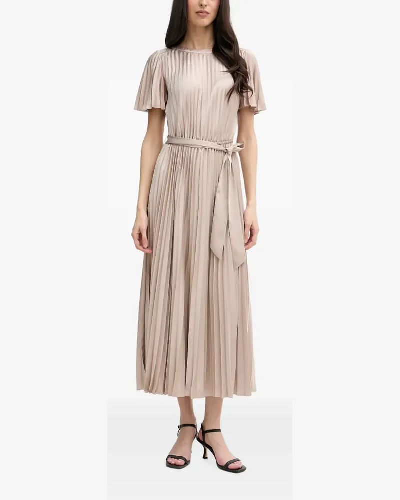 Joseph Ribkoff pleated belted midi dress - Nude Nude
