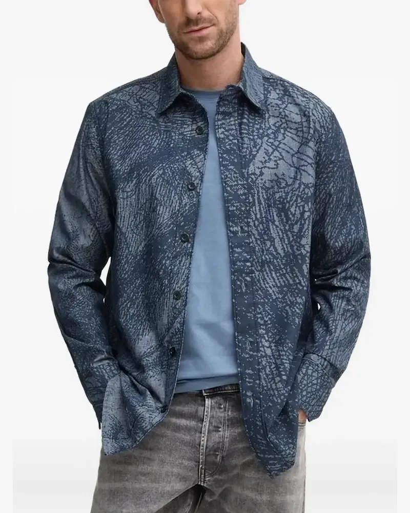 G-STAR RAW Hemd mit abstraktem Print - Blau Blau