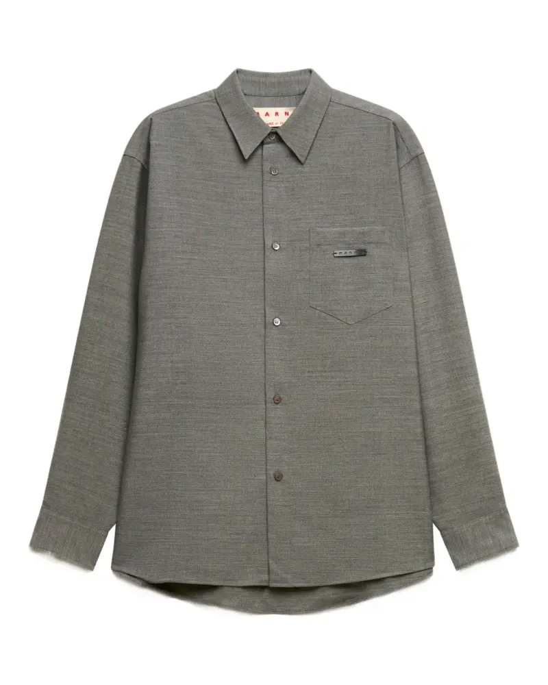 Marni Poloshirt mit Logo-Patch - Grau Grau
