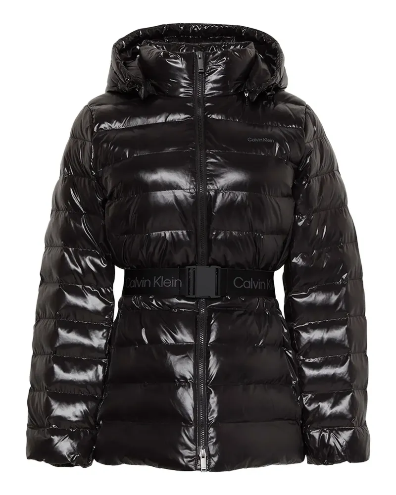 Calvin Klein Kapuzenjacke mit Gürtel - Schwarz Schwarz