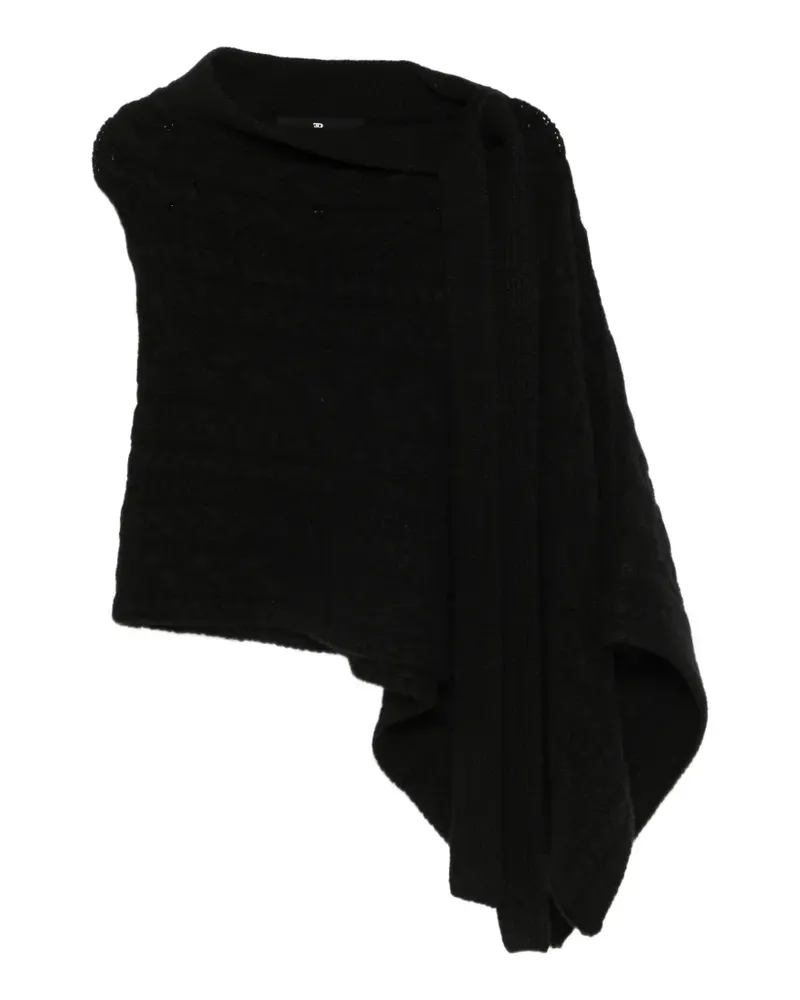 Ermanno Scervino Asymmetrisches Cape - Schwarz Schwarz