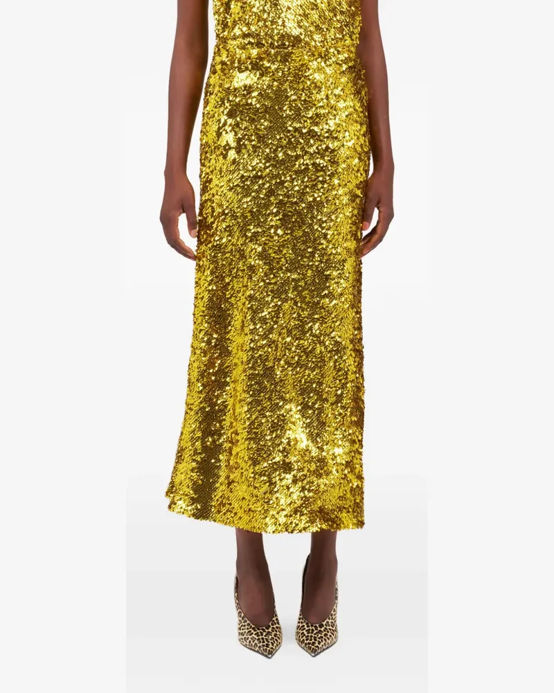 Roberto Cavalli sequin-embellishment midi skirt - Gelb Gelb