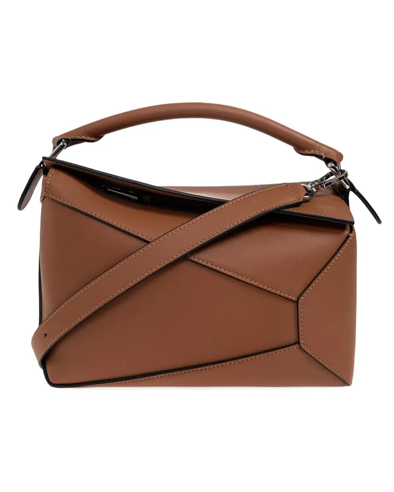 Loewe small Puzzle Edge panelled tote bag - Braun Braun