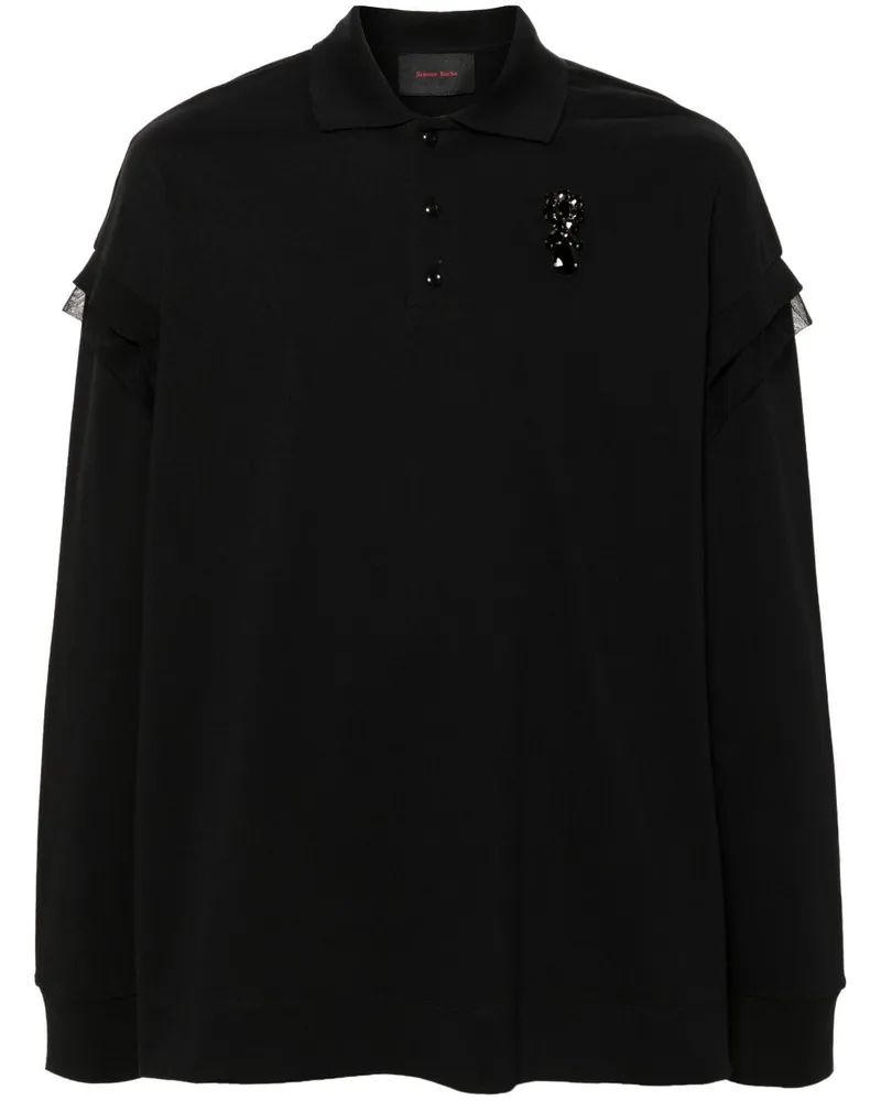 Simone Rocha Poloshirt mit Kristallen - Weiß Weiß