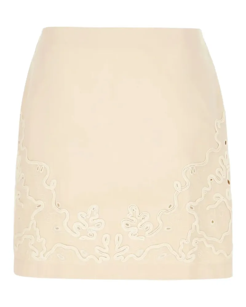 HUGO BOSS eyelet-embellished embroidered skirt - Nude Nude