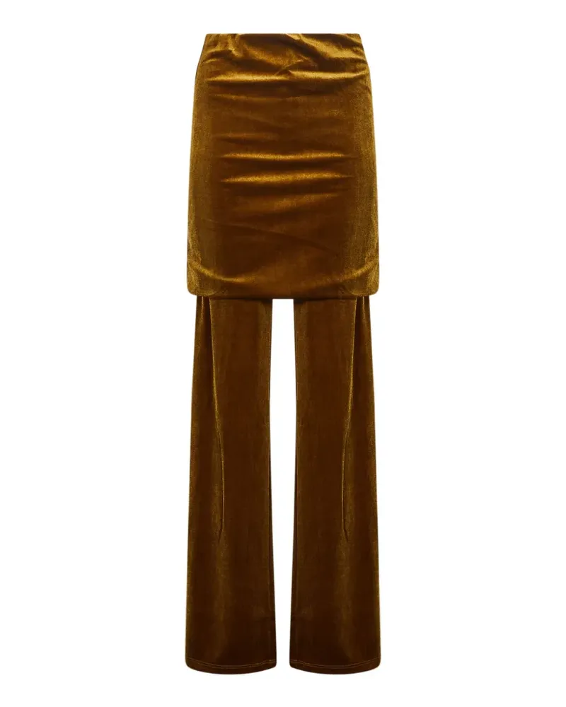 ANDAMANE velvet-effect trousers - Gelb Gelb
