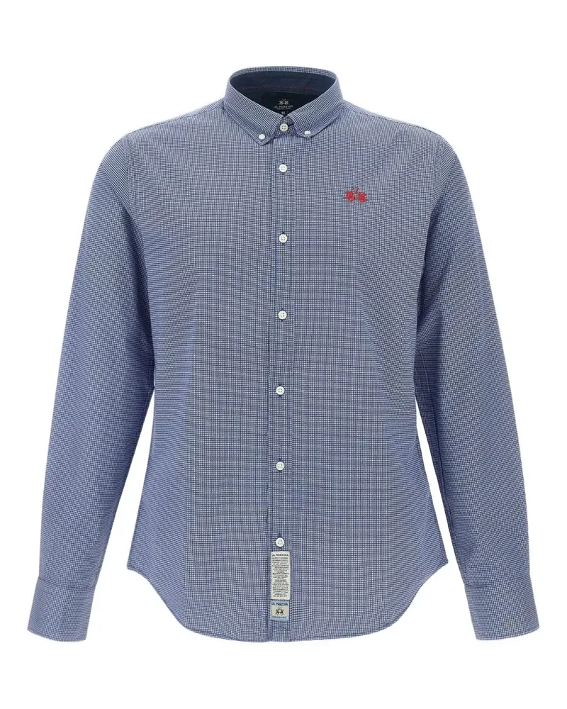 La Martina micro-dot-pattern long-sleeves shirt - Blau Blau