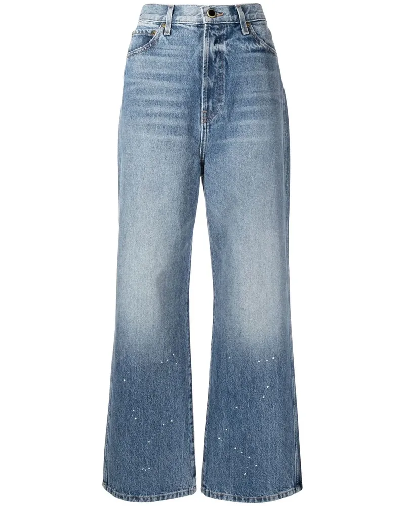 KHAITE Weite Jeans mit Farbklecks-Print - Blau Blau