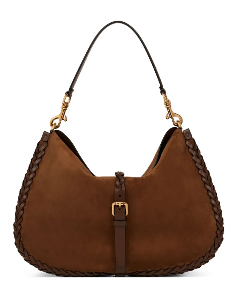 Etro Maxi Pony Tasche aus Wildleder mit Fäden - Braun Braun