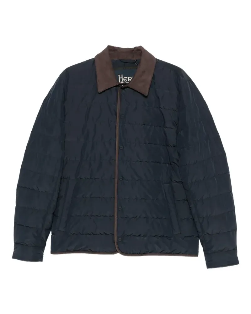 Herno Gesteppte Jacke mit breitem Kragen - Blau Blau
