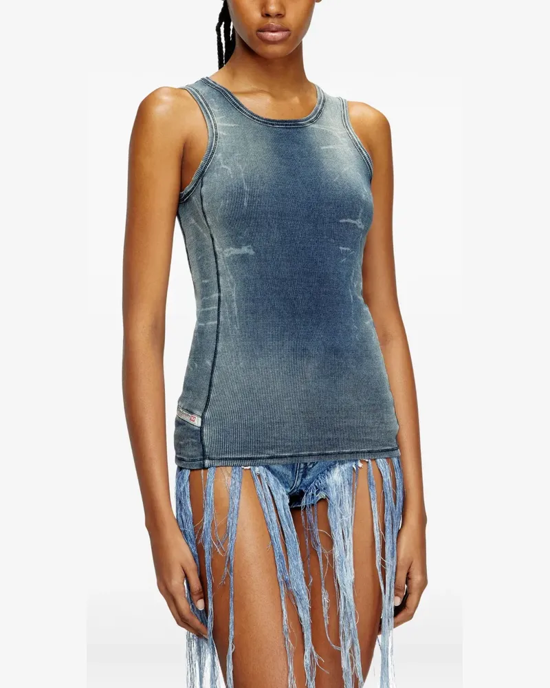 Diesel Geripptes Strickoberteil - Blau Blau