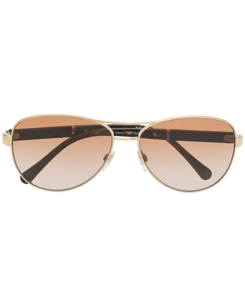 Burberry Karierte Sonnenbrille - Gold Gold