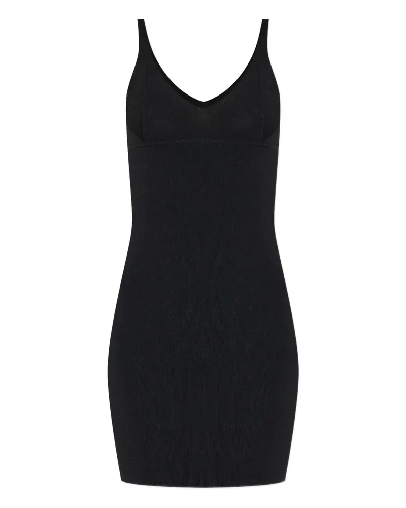 Isabel Marant Geripptes Minikleid mit V-Ausschnitt - Schwarz Schwarz