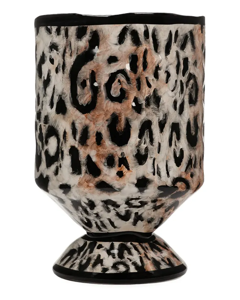 Dolce & Gabbana medium Outdoor leopard-print vase (58cm x 37cm) - Braun Braun