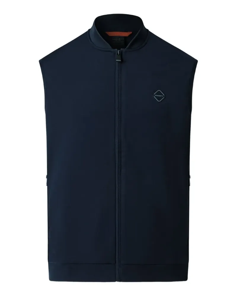 Hackett Reißverschluss-Weste mit Logo-Patch - Blau Blau