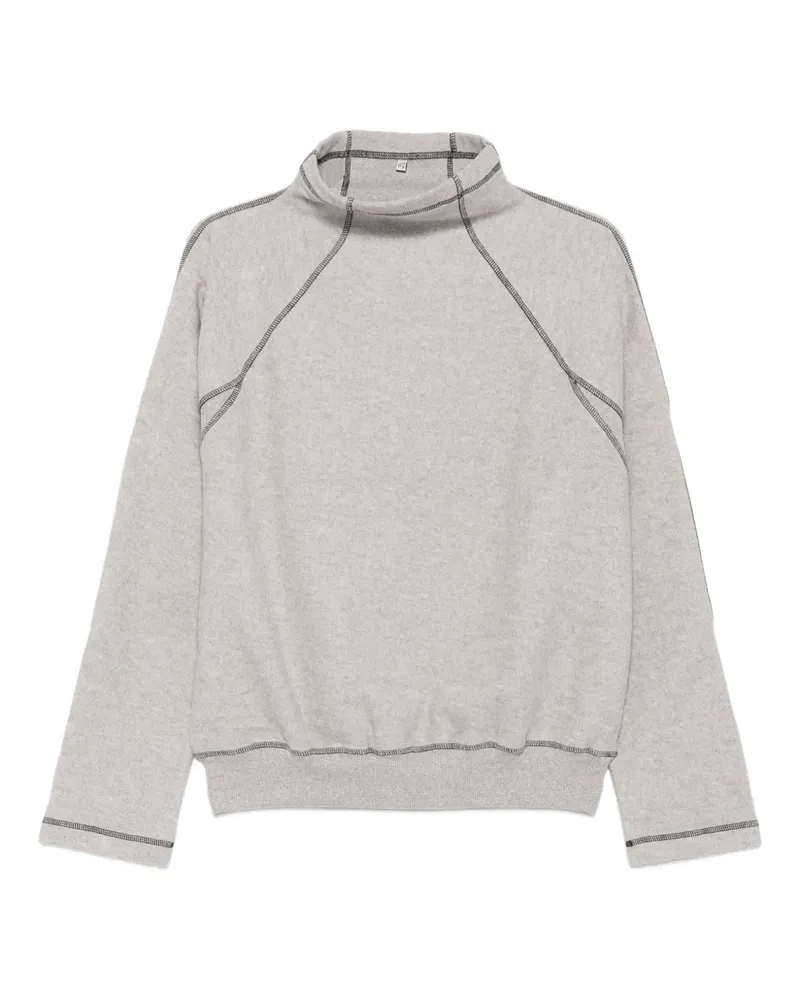 Baserange Sweatshirt mit Kontrastnähten - Grau Grau