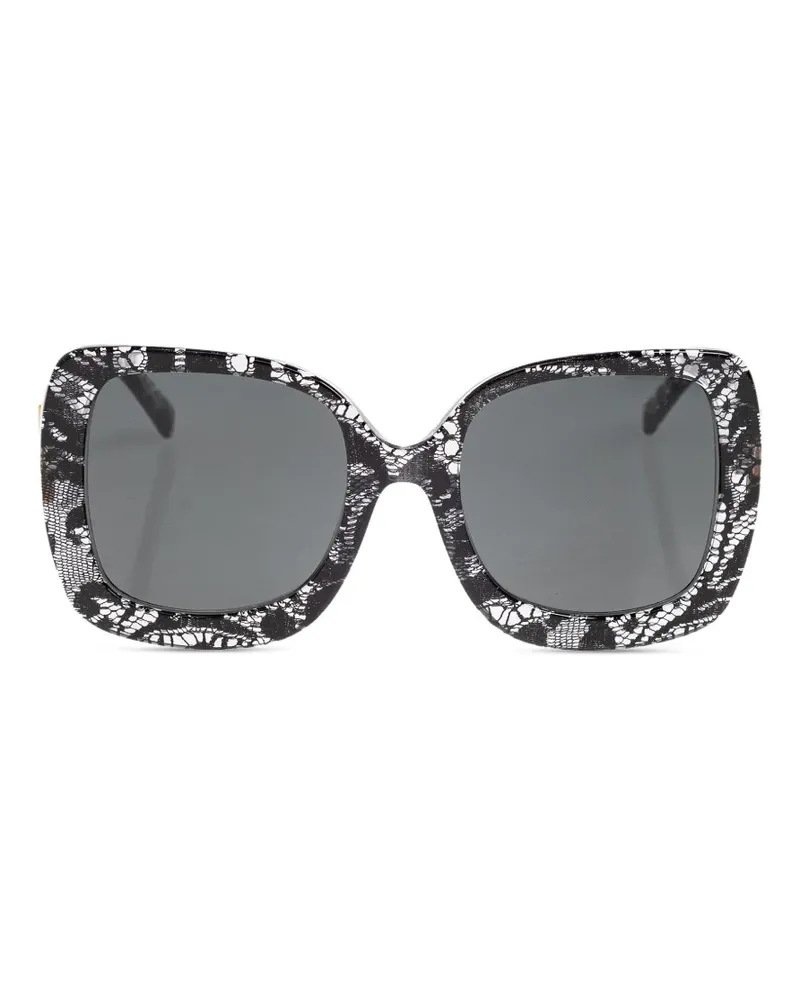 Dolce & Gabbana lace square frame sunglasses - Schwarz Schwarz