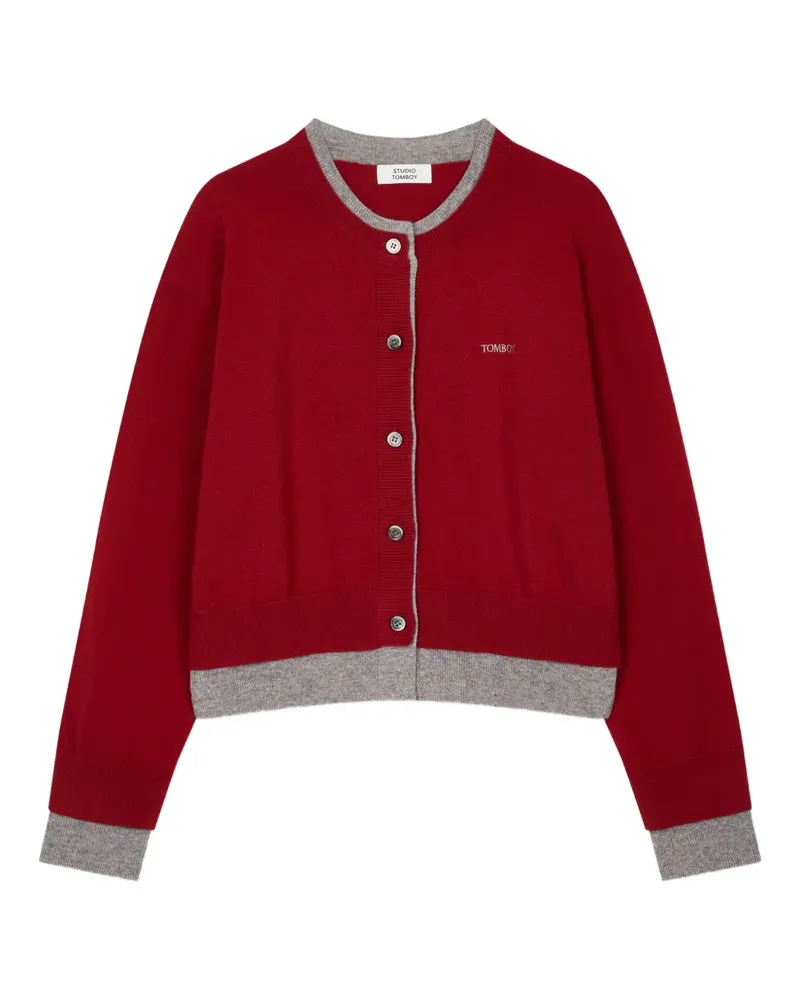 STUDIO TOMBOY Cardigan mit Logo-Stickerei - Rot Rot