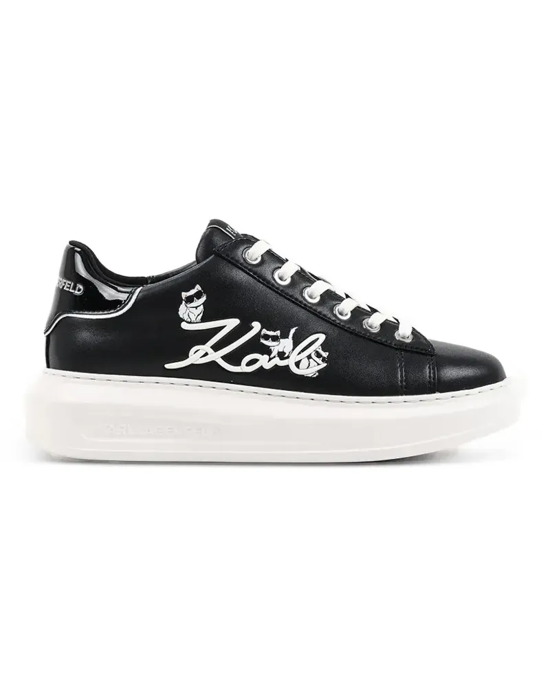 Karl Lagerfeld logo-embroidered platform sneakers - Schwarz Schwarz