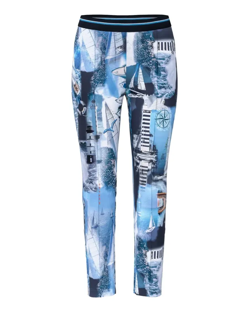 Marc Cain Sofia nautical-print leggings - Blau Blau