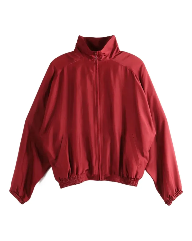 Saint Laurent Habotai high-neck zip-up jacket - Rot Rot