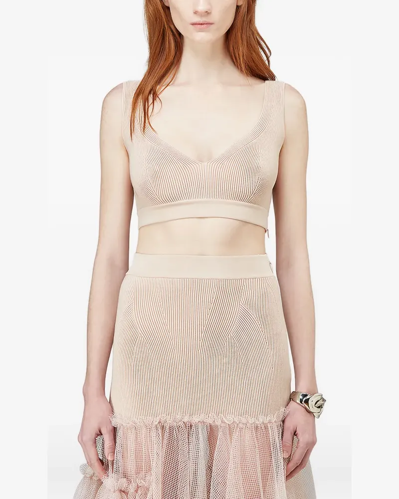 Alexander McQueen Cropped-Stricktop - Rosa Rosa
