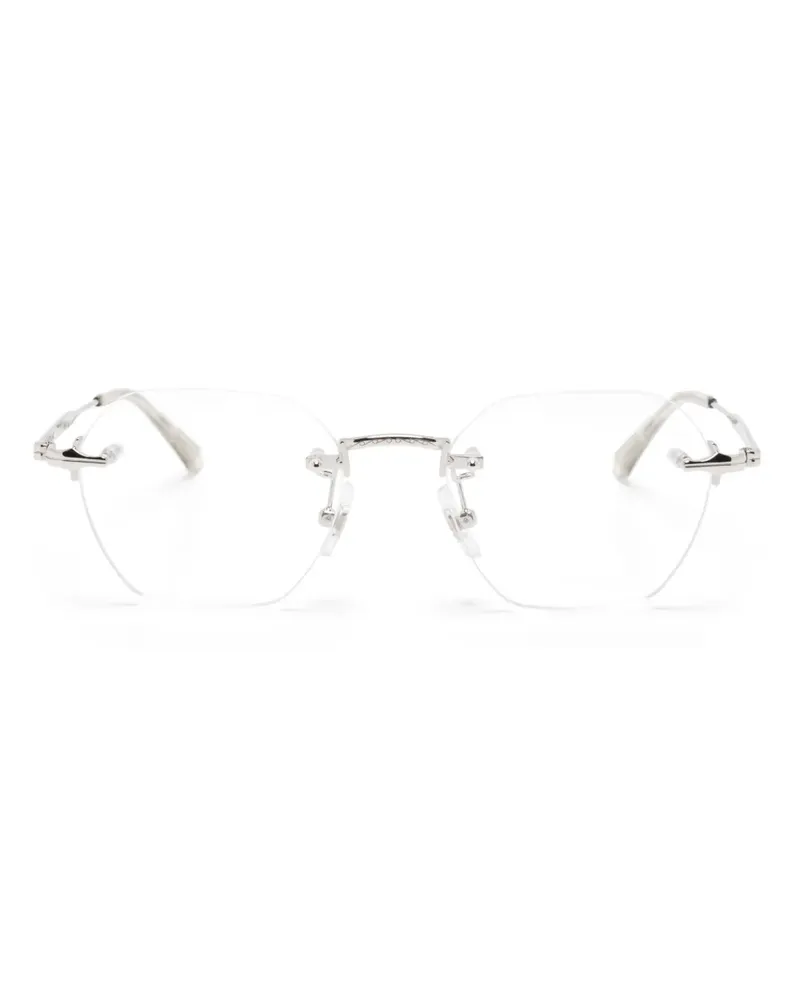 Montblanc Brille mit rundem Gestell - Silber Silber