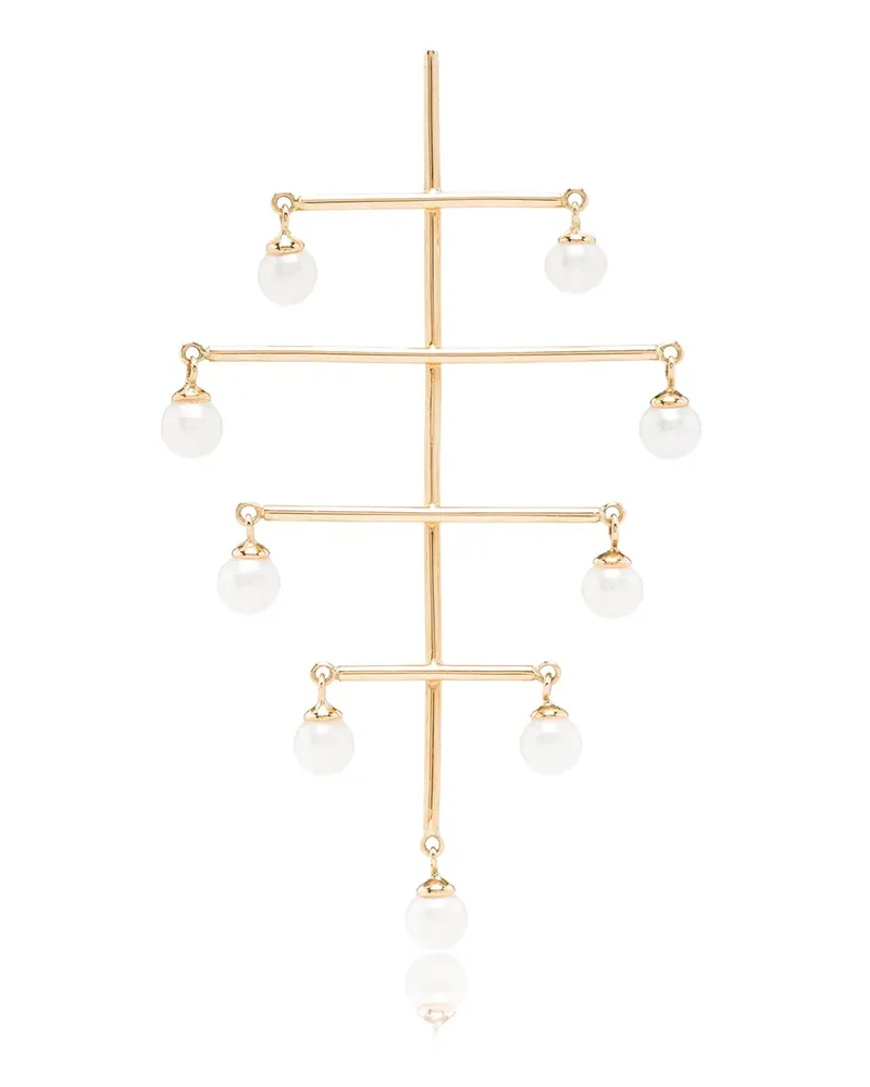 PERSEE 18kt Gelbgoldcreolen mit Perle - Yellow GOLD PEARL Yellow