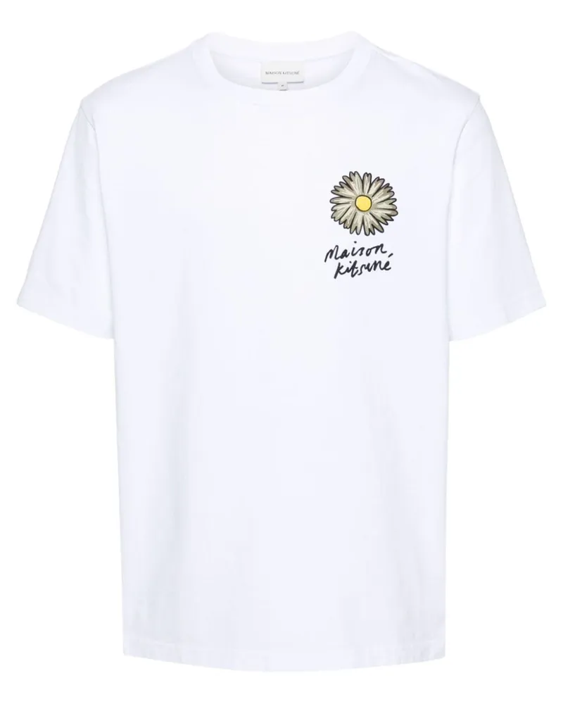 Kitsuné Floating Flower Comfort T-Shirt Weiß
