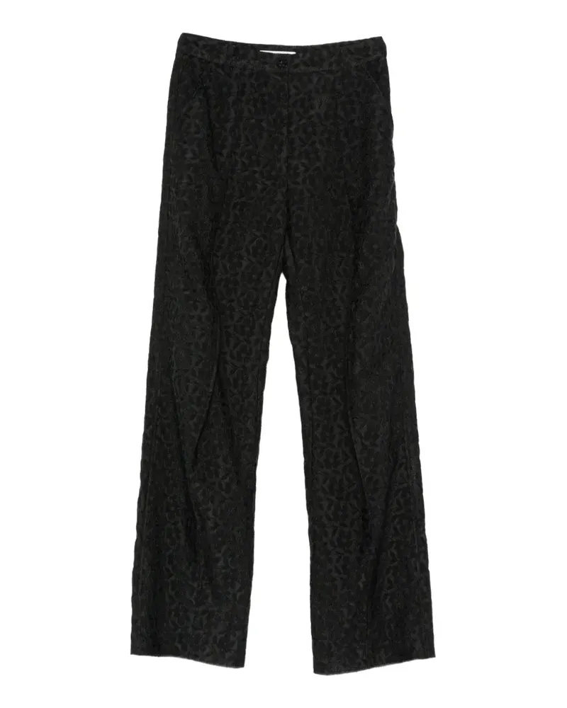 Cecilie Bahnsen Begonia Hose aus Blumenjacquard - Schwarz Schwarz