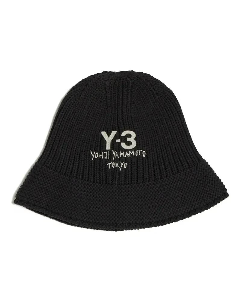 Y-3 Gestrickter Fischerhut mit Stickerei - Schwarz Schwarz