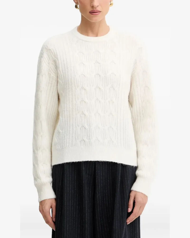 Twin-Set cable-knit crew-neck sweater - Weiß Weiß