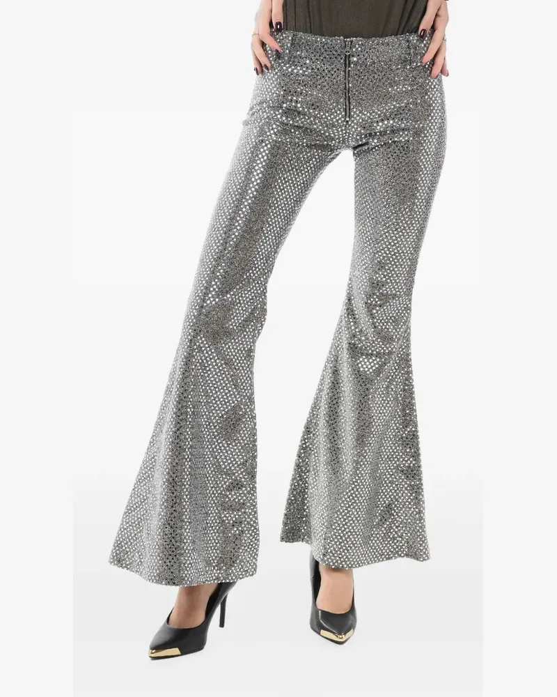 ERL sequin-embellished boot-cut trousers - Silber Silber