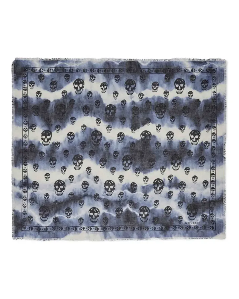 Alexander McQueen Schal mit Batikmuster - Blau Blau