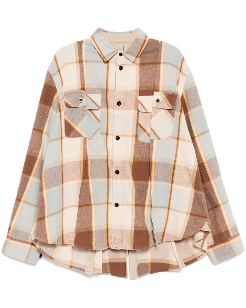 Sacai Klassisches Flanellhemd - Braun Braun