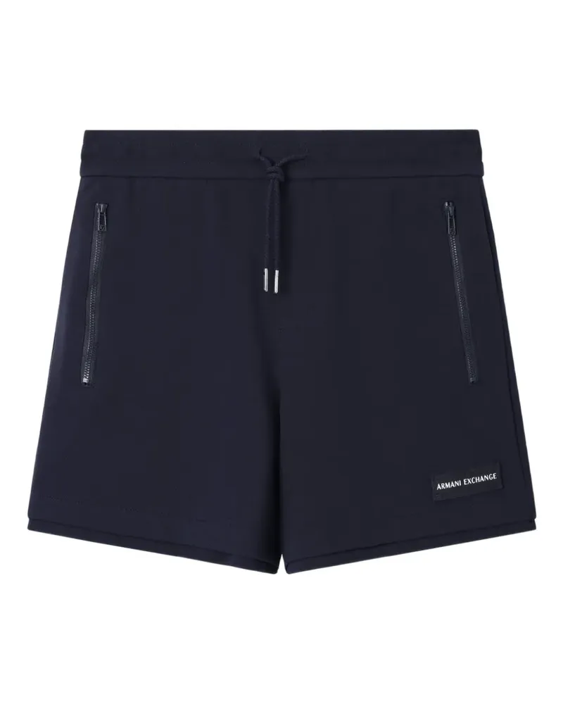 Armani Exchange logo-patch drawstring shorts - Blau Blau