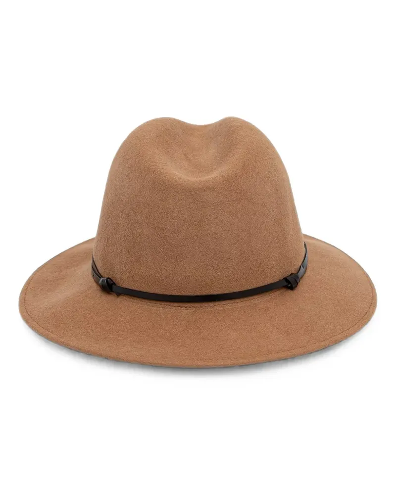 Twin-Set logo-plaque fedora hat - Braun Braun