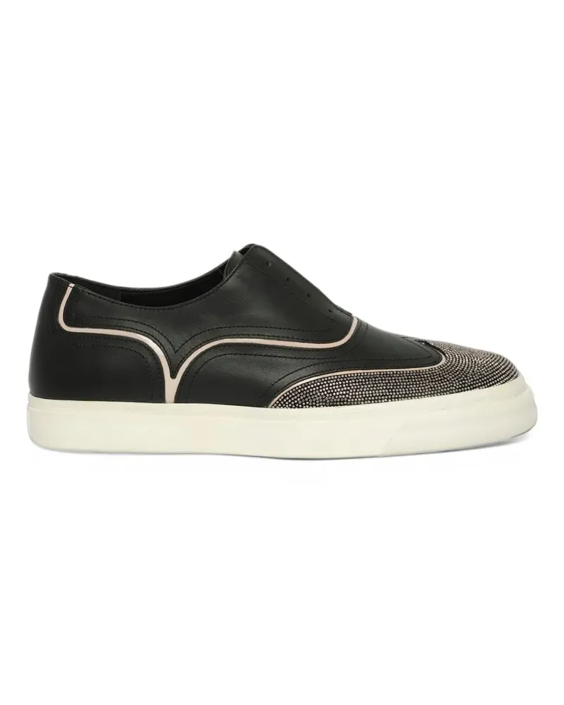 Giuseppe Zanotti crystal-embellished leather sneakers - Schwarz Schwarz