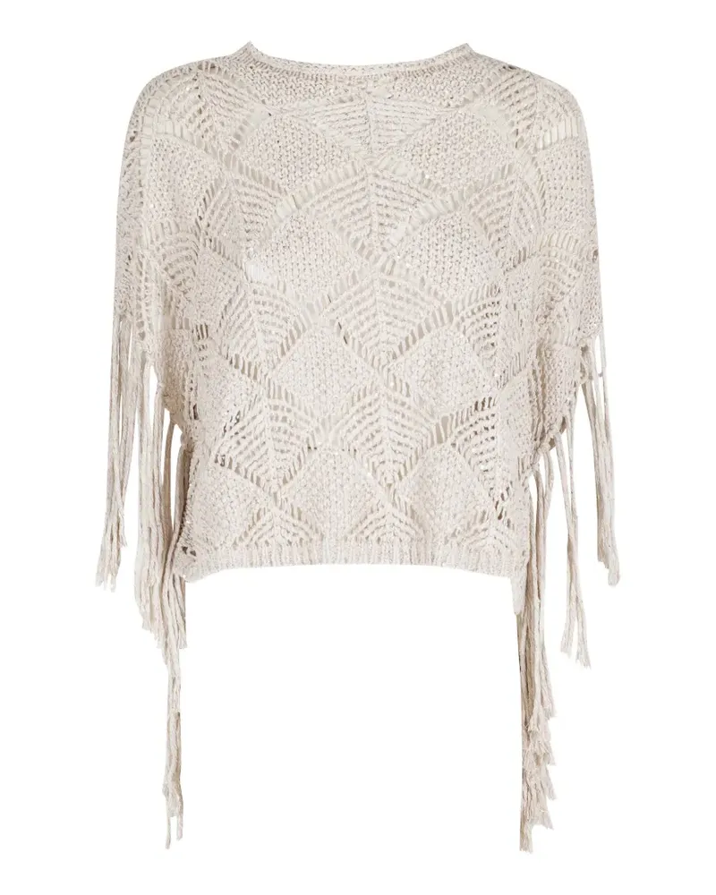 Antonelli Firenze Brionia fringed sweater - Nude Nude