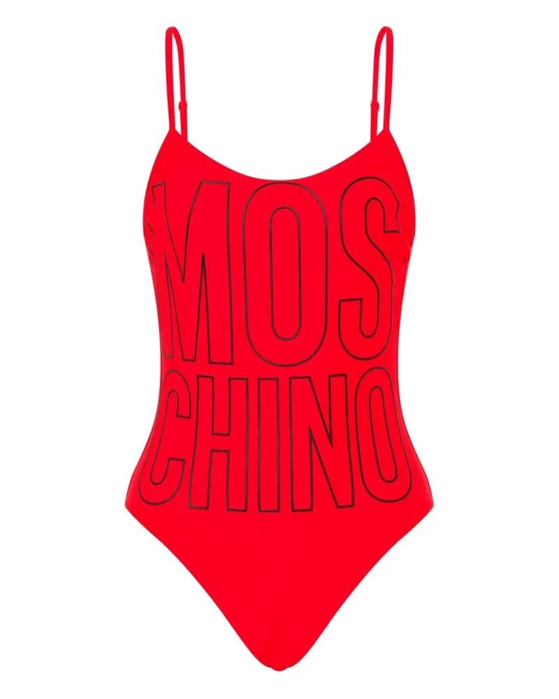 Moschino Badeanzug mit Logo-Print - Rot Rot