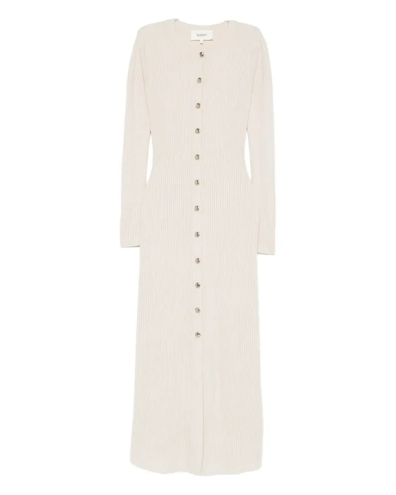 ba&sh Anisa button-up ribbed maxi dress - Nude Nude