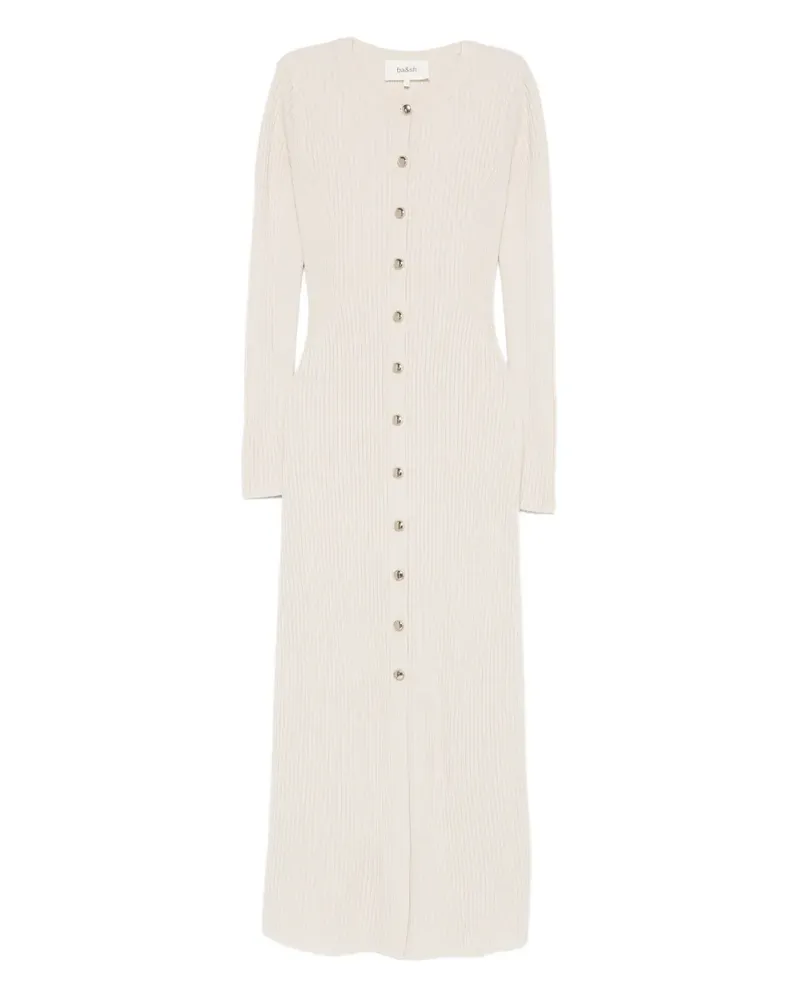 ba&sh Geripptes Anisa Maxikleid mit Knöpfen - Nude Nude
