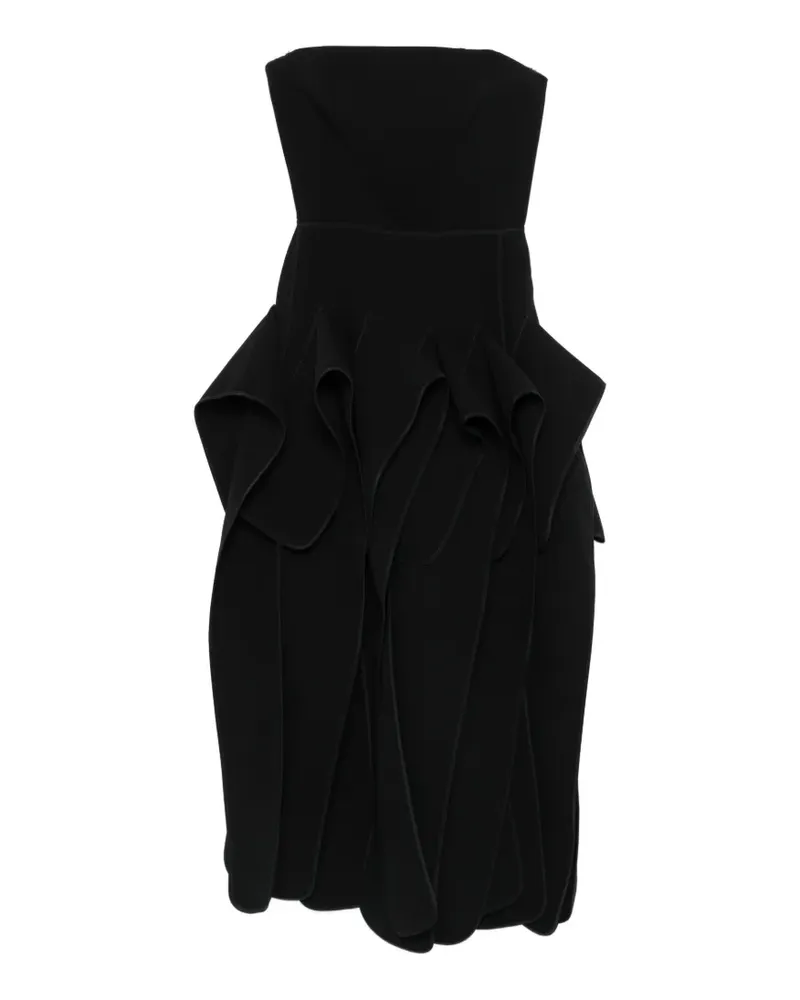 Maticevski Trägerloses Minikleid mit Rüschen - Schwarz Schwarz