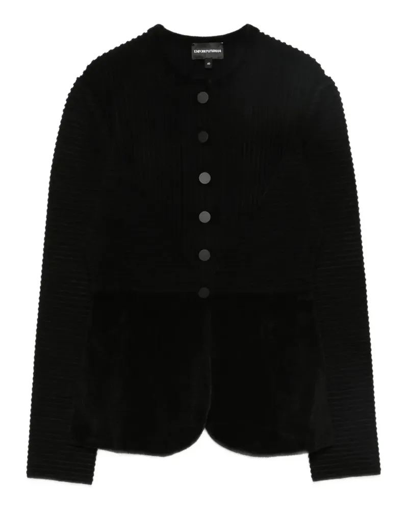 Emporio Armani Strukturierte Jacke mit Knöpfen - Schwarz Schwarz